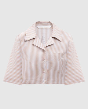 Palm Angels Beige striped blouse PWGG008S25FAB001