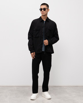 C.P. Company Black jacket with logo patch MOS090A005991G