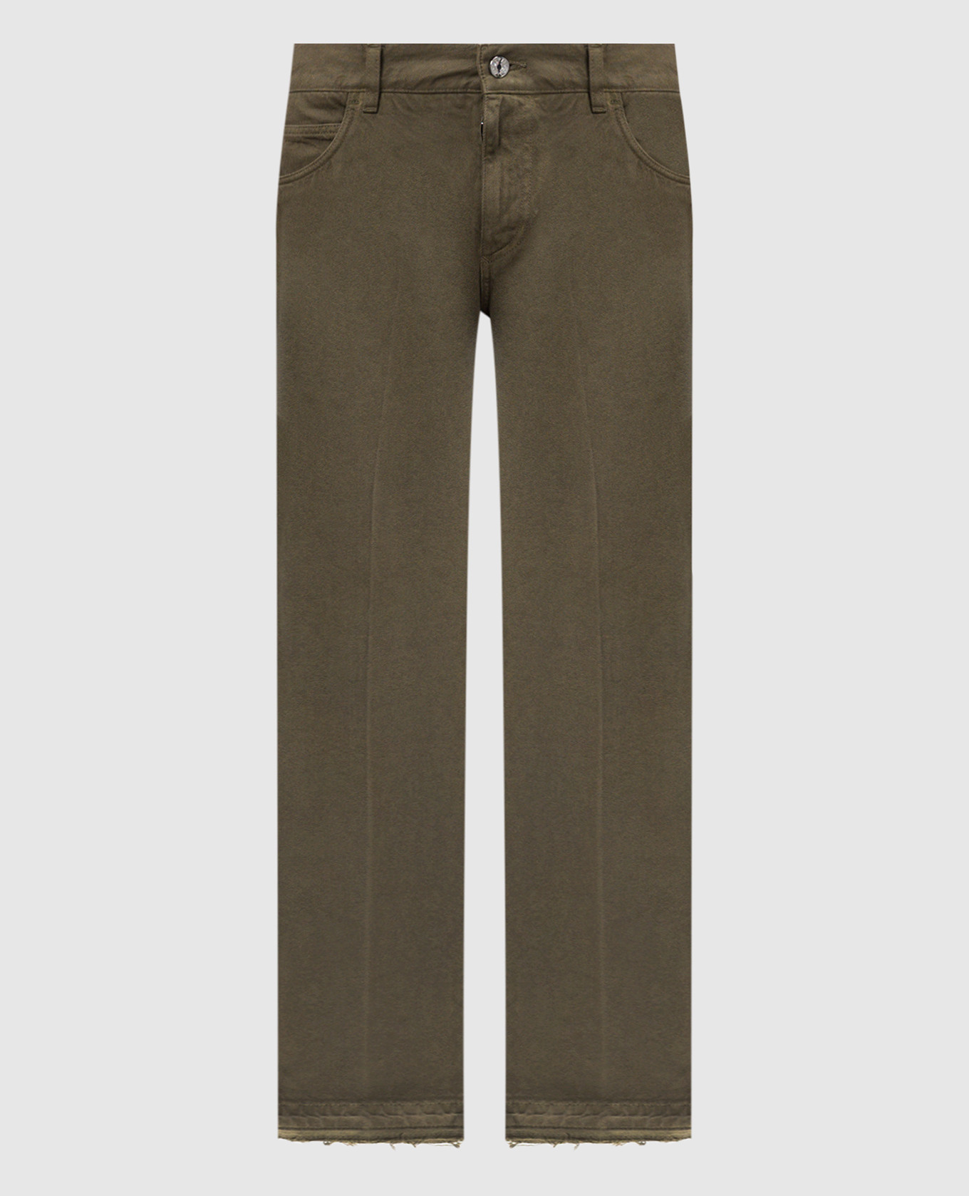 Khaki jeans with logo patch Dolce&Gabbana