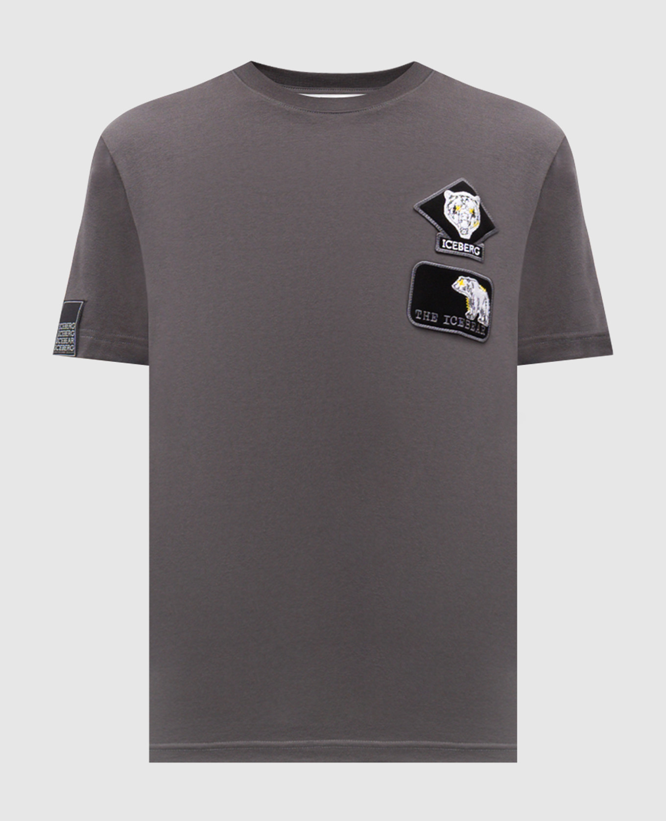 Gray T-shirt with brand patch Iceberg