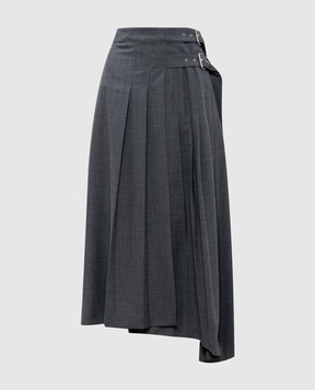 Solotre Gray skirt with a smell of wool M1S0013