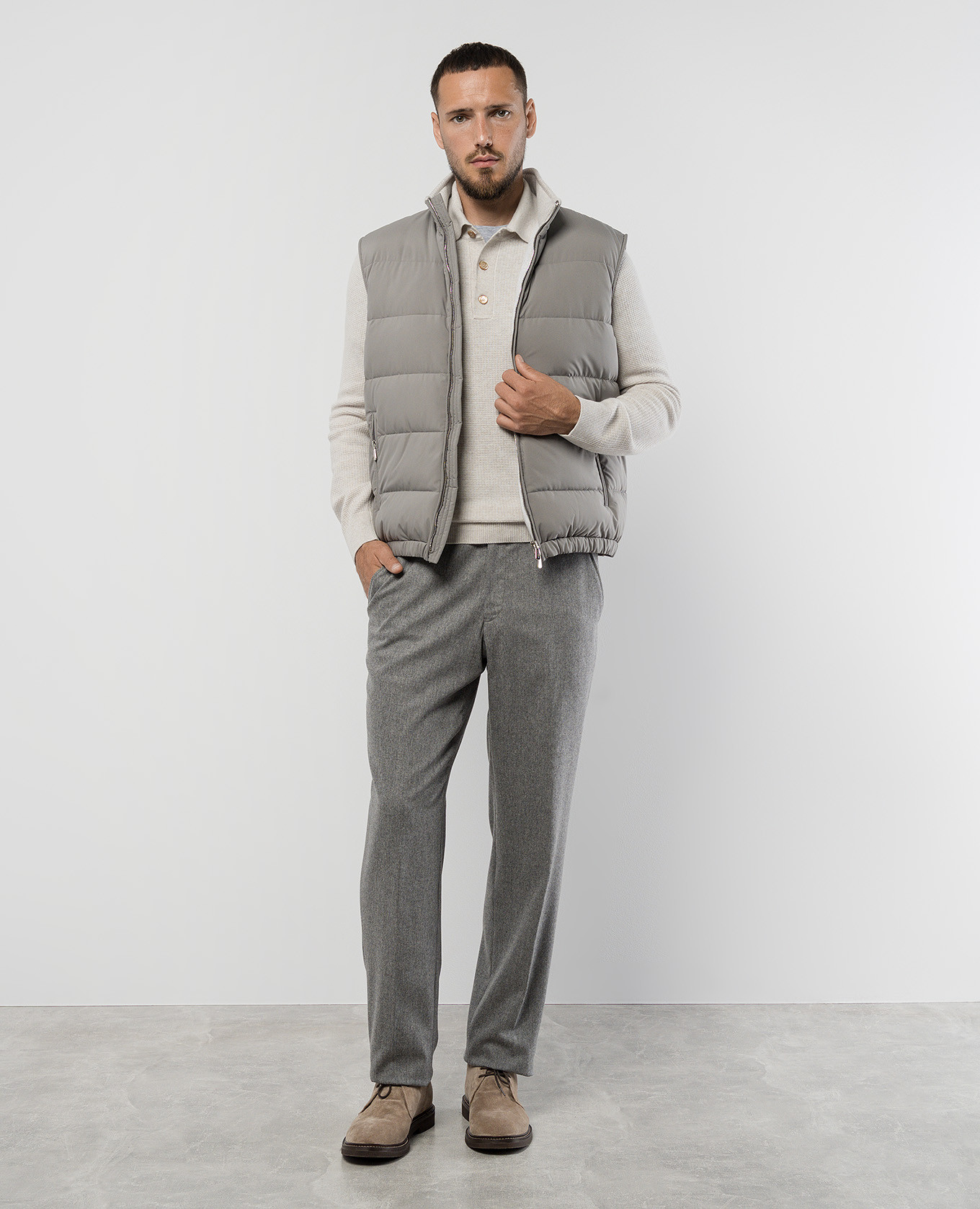 

Gray wool trousers with logo Enrico Mandelli, Grey