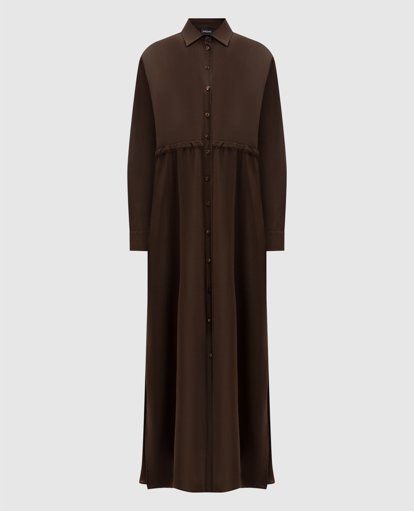 

Omar brown silk shirt dress Simonetta Ravizza
