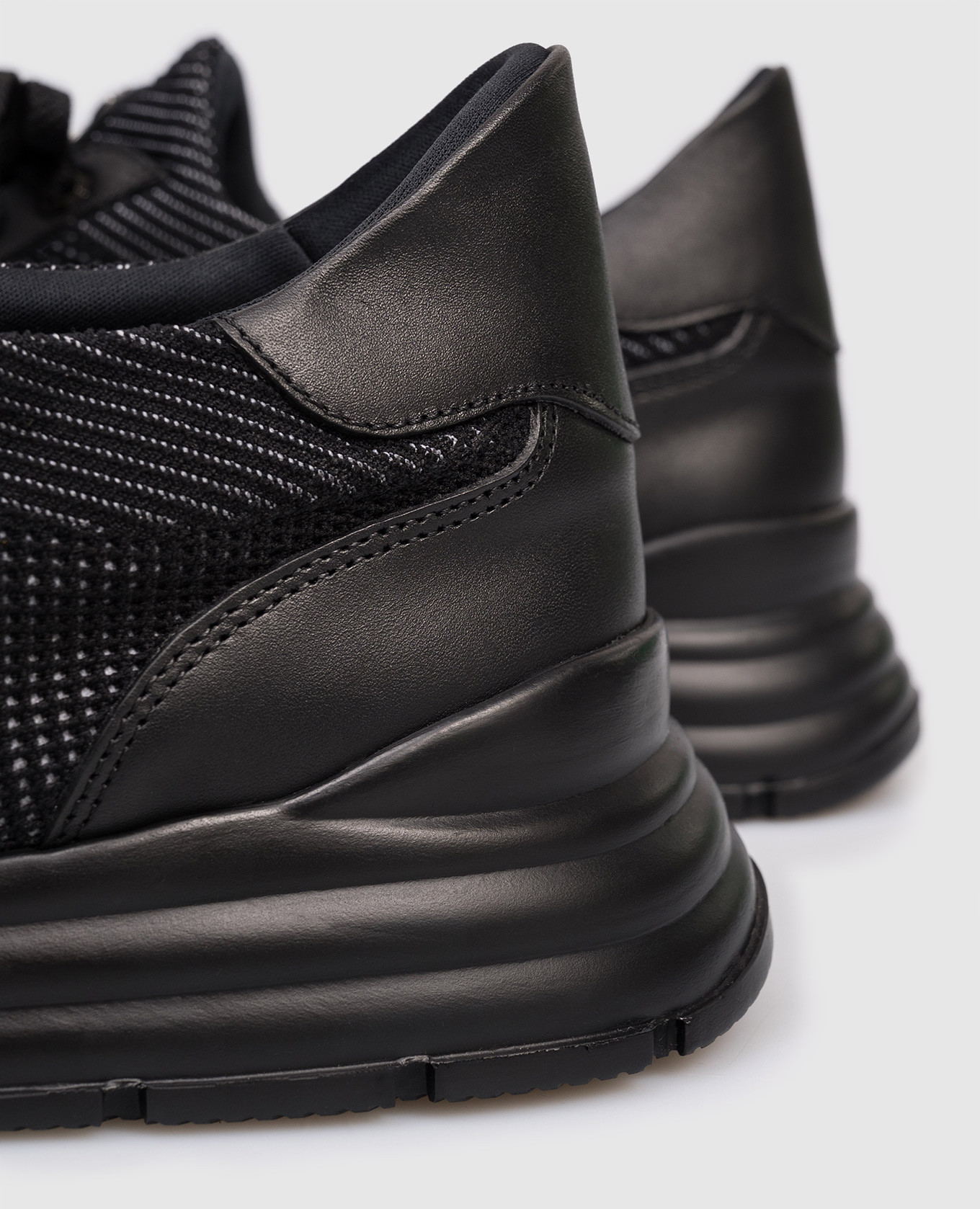 

Black combination sneakers with monogram logo Stefano Ricci