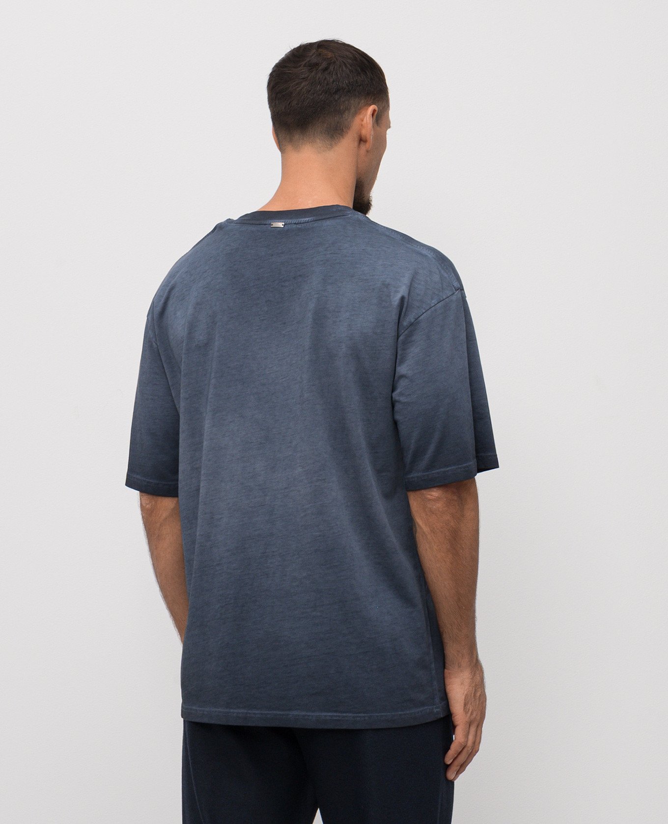 

Blue T-shirt with monogram embroidery Herno