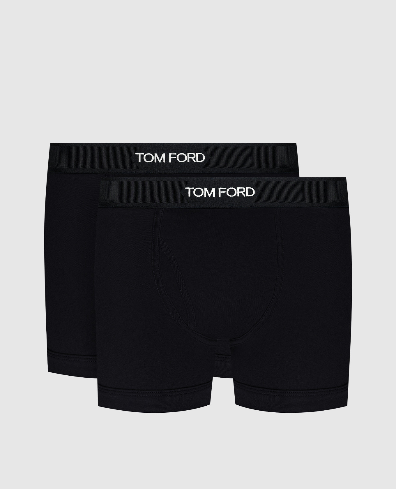 Set of black boxer briefs with contrasting logo