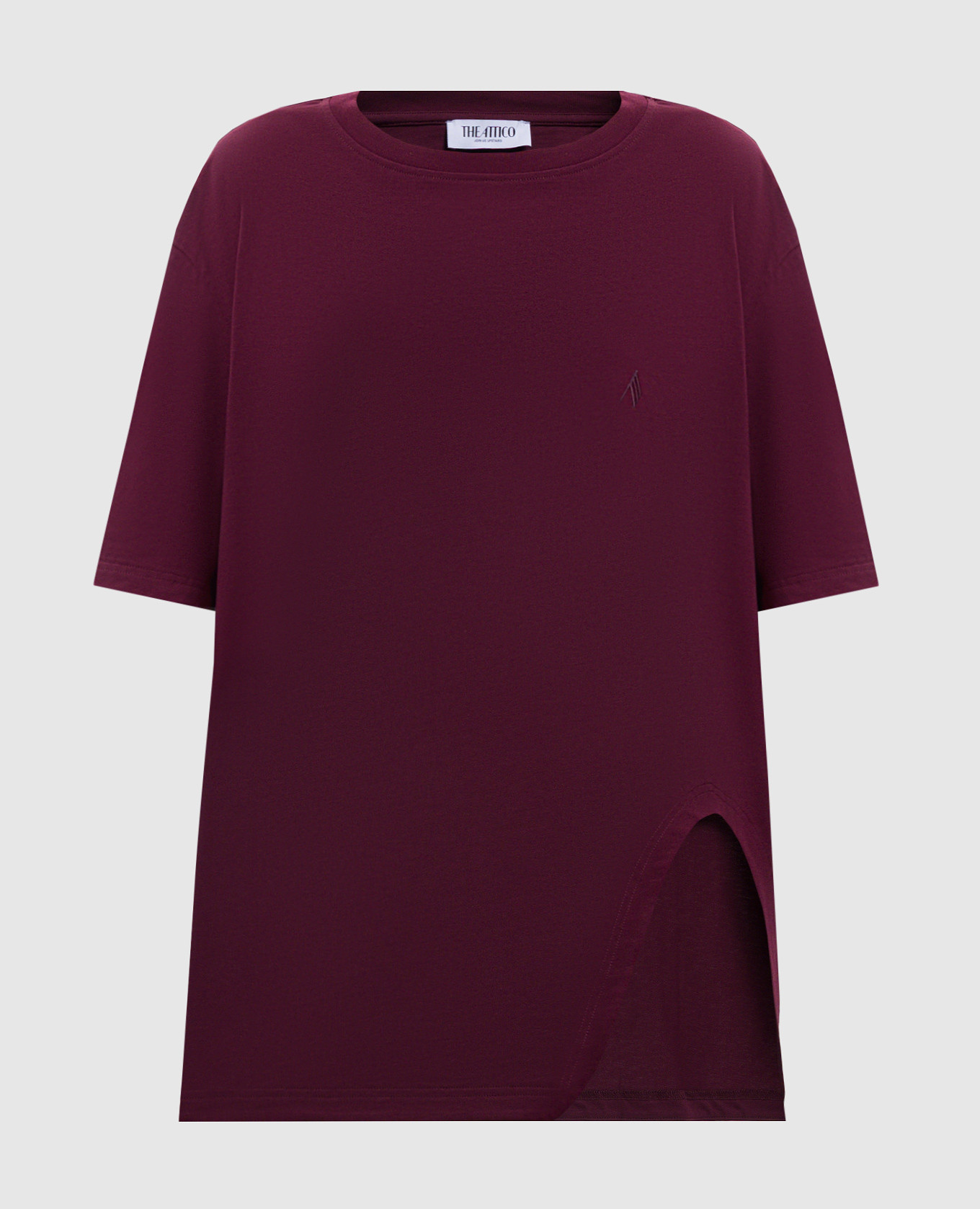 Burgundy T-shirt with embroidered emblem The Attico