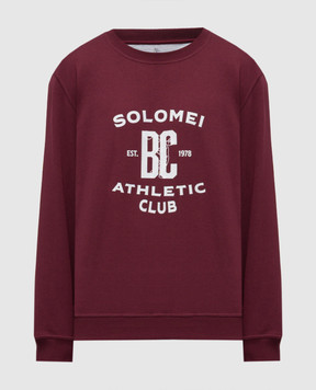 Brunello Cucinelli Burgundy sweatshirt with branded print MW8633380G