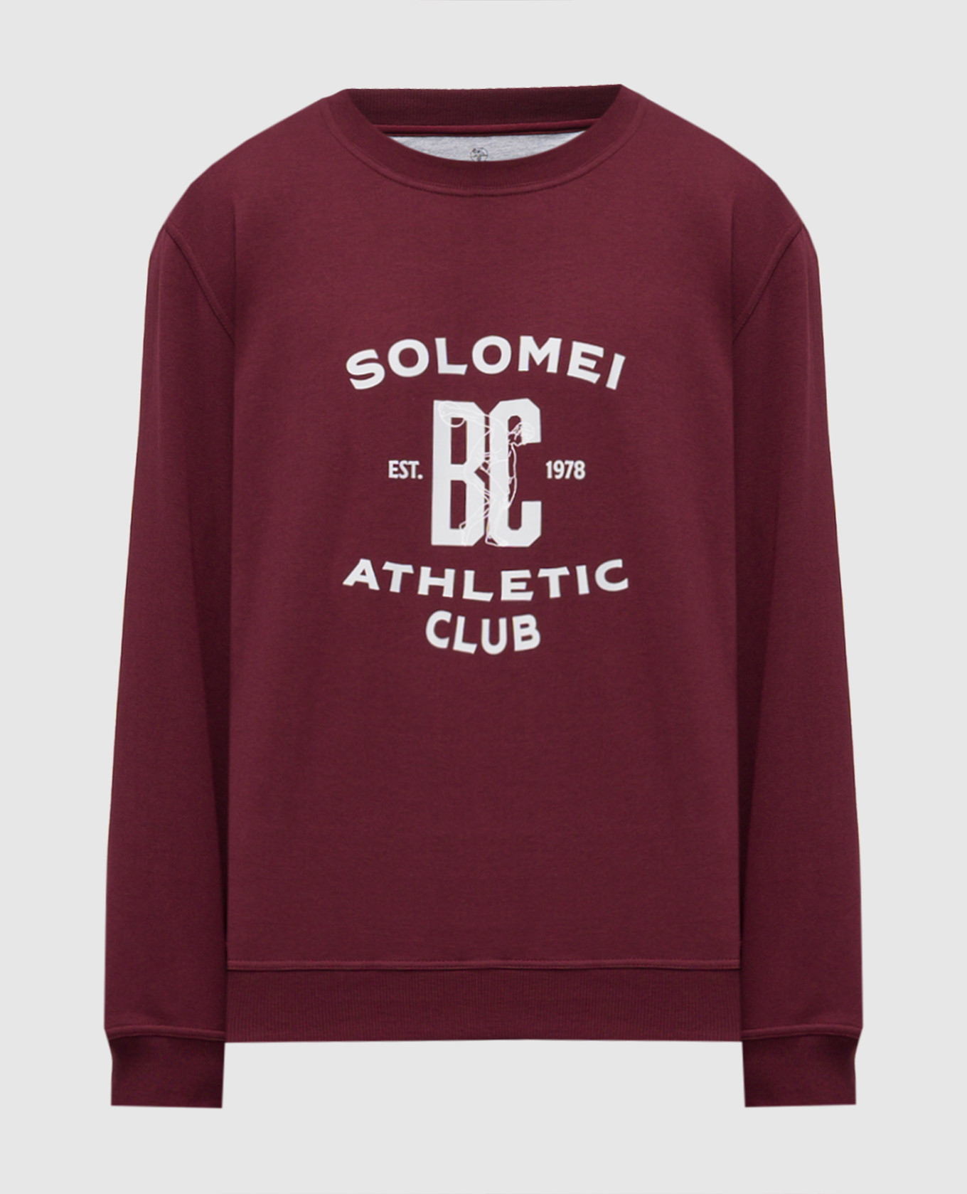 Burgundy sweatshirt with branded print Brunello Cucinelli