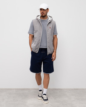 Brunello Cucinelli Grey melange layered T-shirt M0B137427