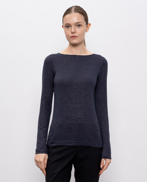 Brunello Cucinelli Blue cashmere and silk lurex sweater M41800008P