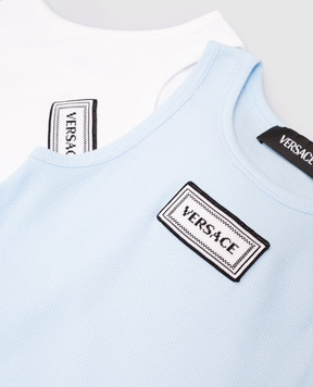 Versace Children's ribbed T-shirt set with logo 10187851A13344