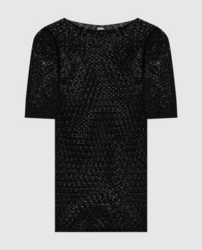 Toteme Black openwork t-shirt 242WRT2837YA0040