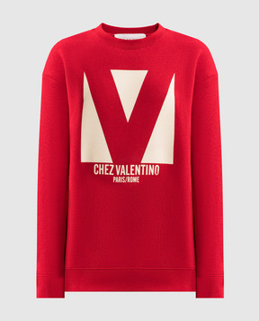 Valentino Red sweatshirt with logo print 6B3MF24F960