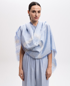 Peserico Blue stole with linen and silk S31501C0CC435