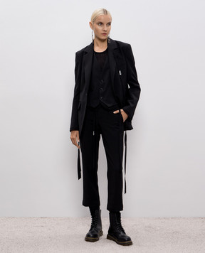 Ann Demeulemeester Rael Cigarette black wool pants B0013154FA646