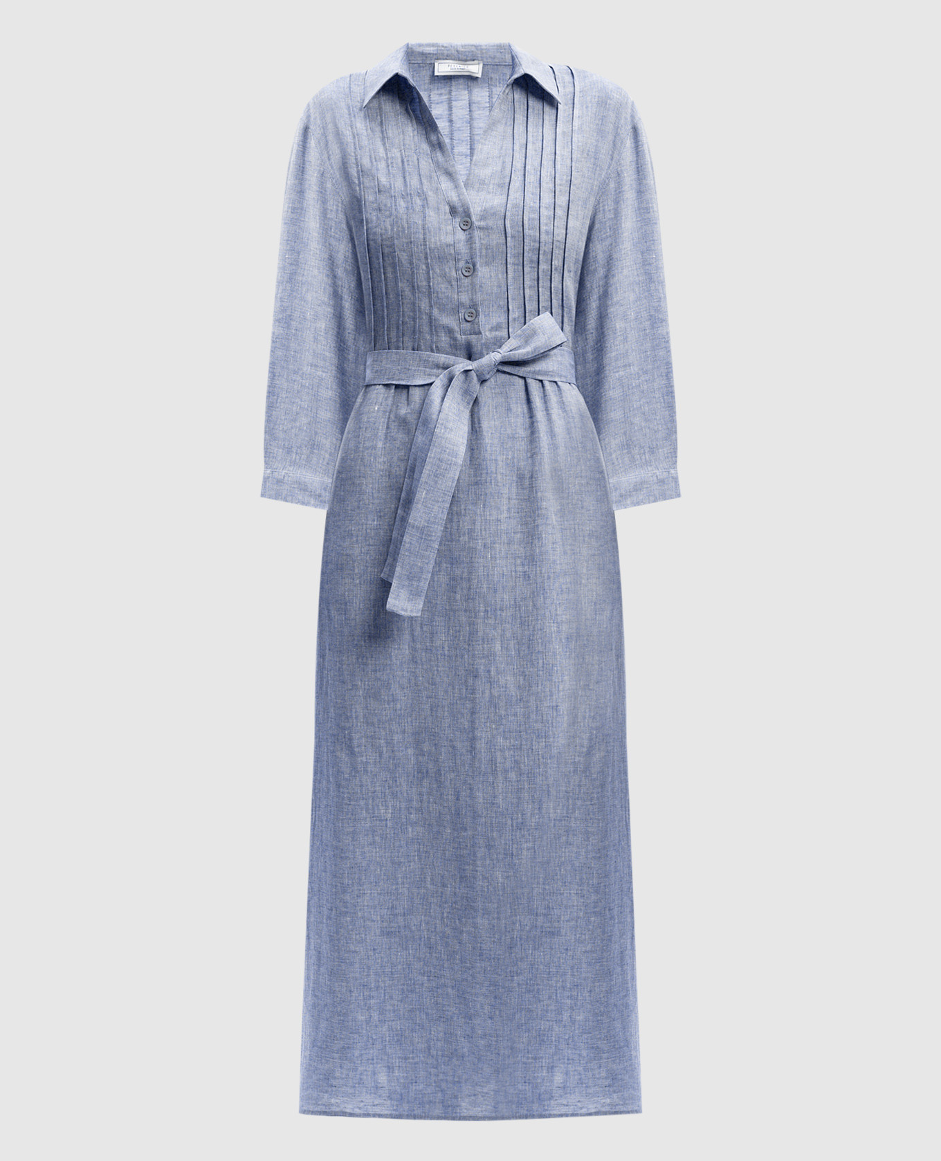 

Blue linen shirt dress with belt Peserico, Light blue