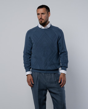 Brunello Cucinelli Blue sweater in a textured pattern M28708000P