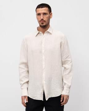 Canali Beige linen shirt GM02128CSL7077