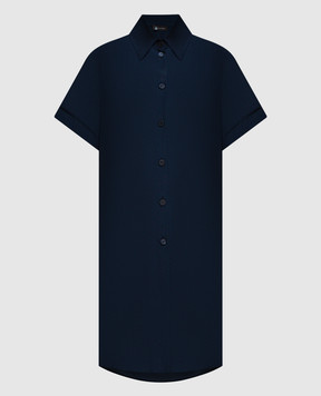COLOMBO Blue elongated blouse with silk CM00372T0577U