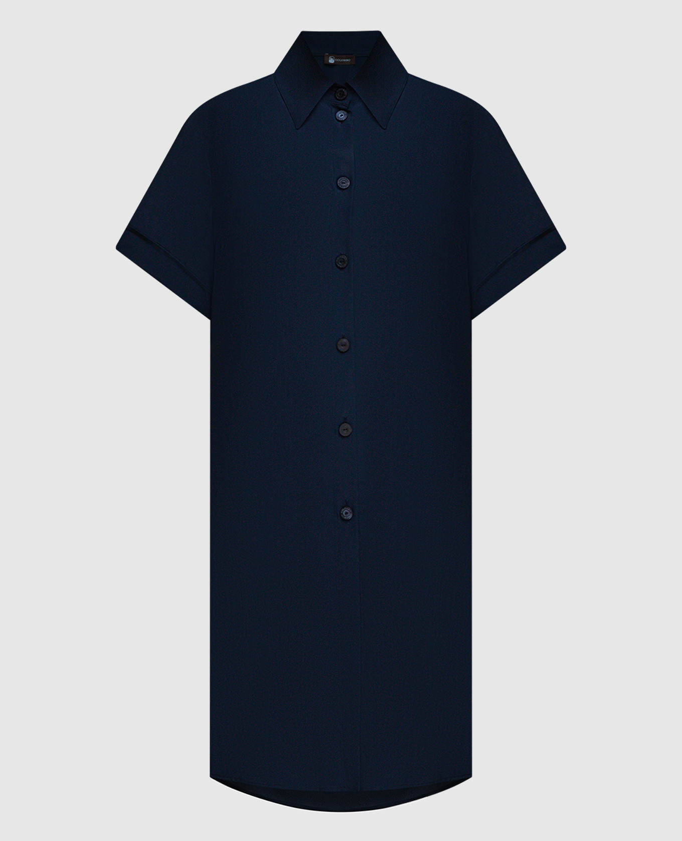 Blue elongated blouse with silk COLOMBO