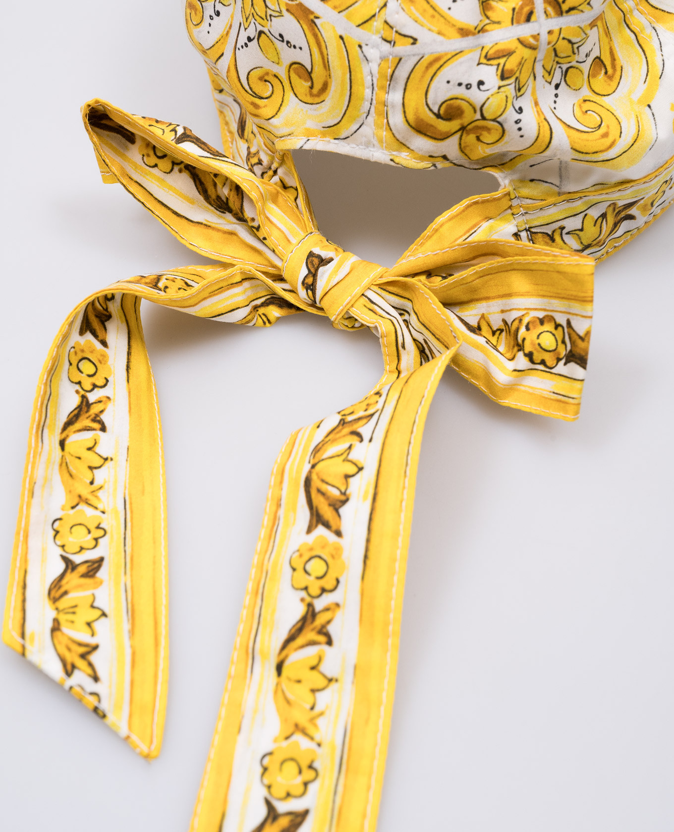 Children's yellow cap with Majolica print Dolce&Gabbana 3
