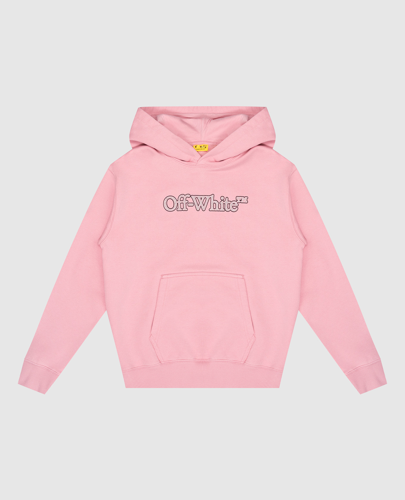 

Baby Pink Big Bookish Logo Print Hoodie Off-White