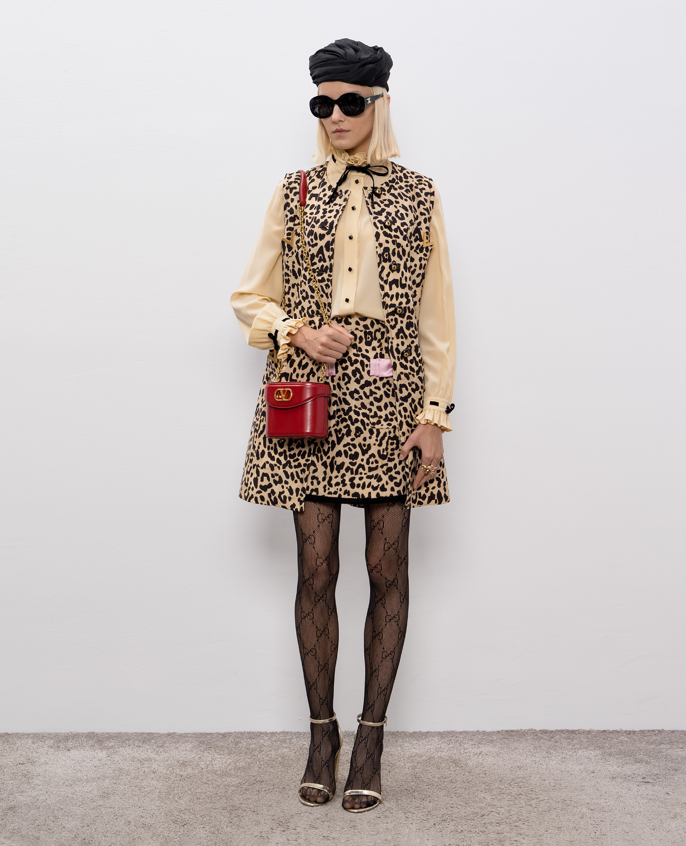 Beige wool and silk skirt with animal print Valentino 2