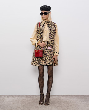 Valentino Beige wool and silk skirt with animal print 7B3RADP59F9