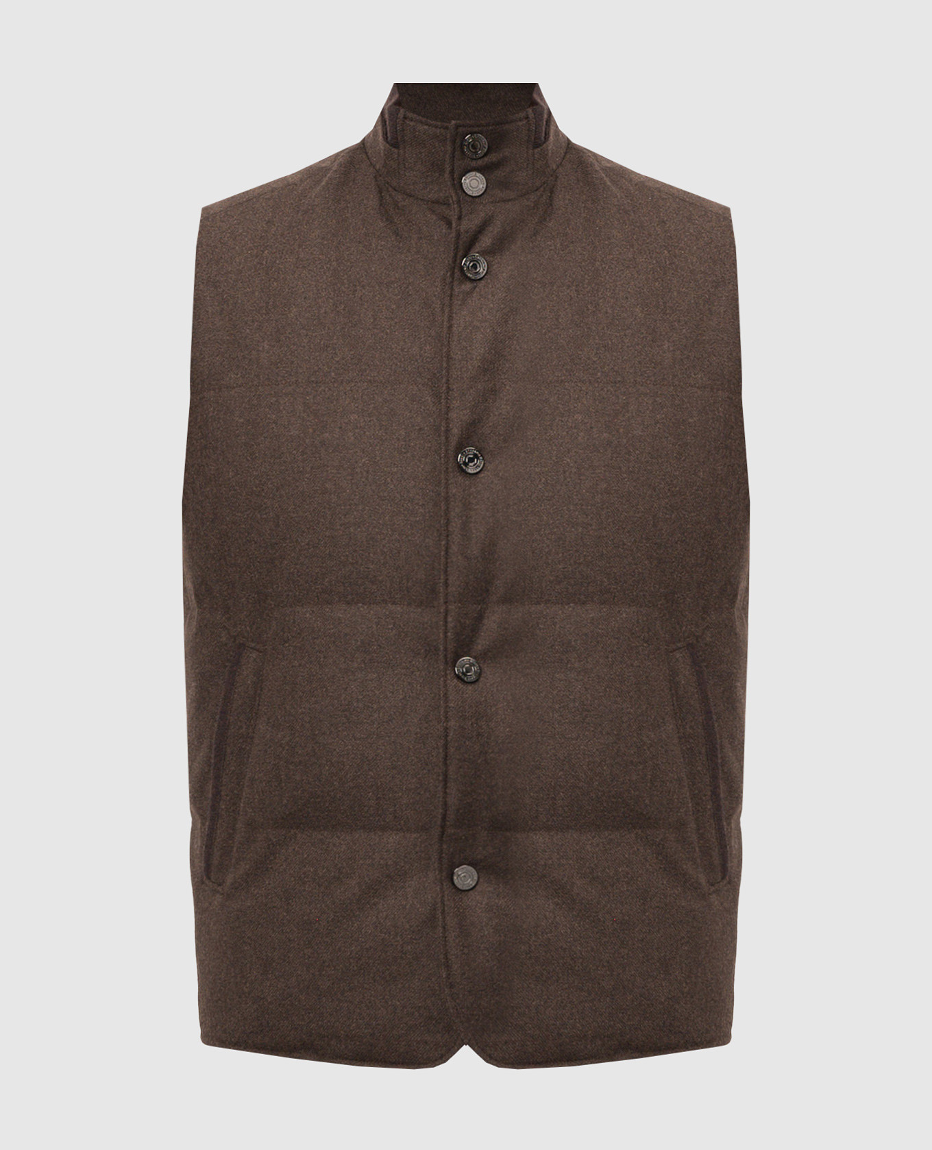 

Brown down vest made of wool and cashmere Stefano Ricci