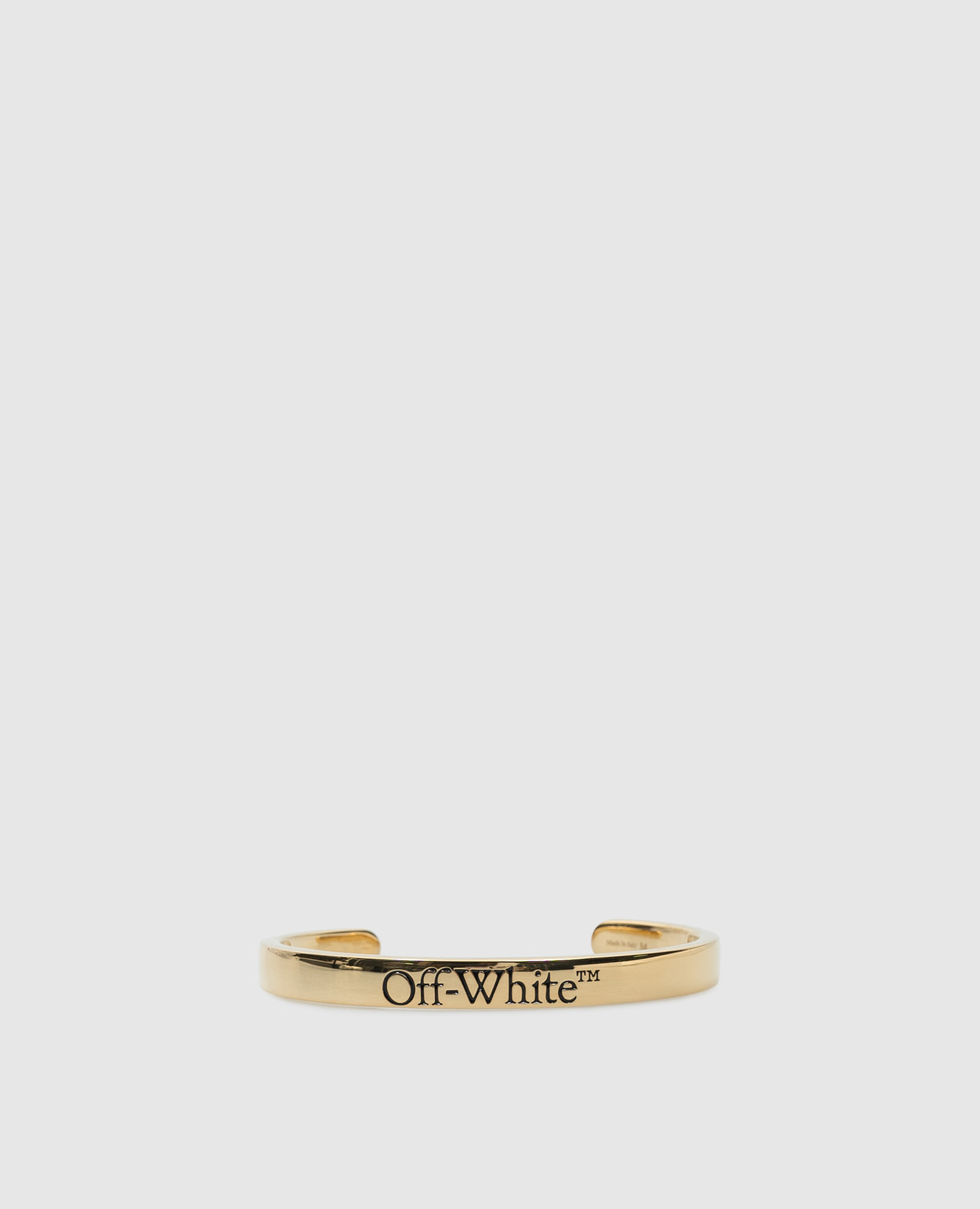 Golden bracelet with logo engraving off-white