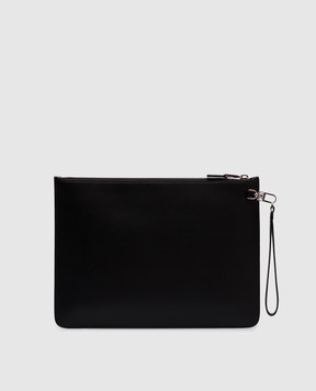 Max Mara Black leather clutch with logo CLASSICPOUCHM