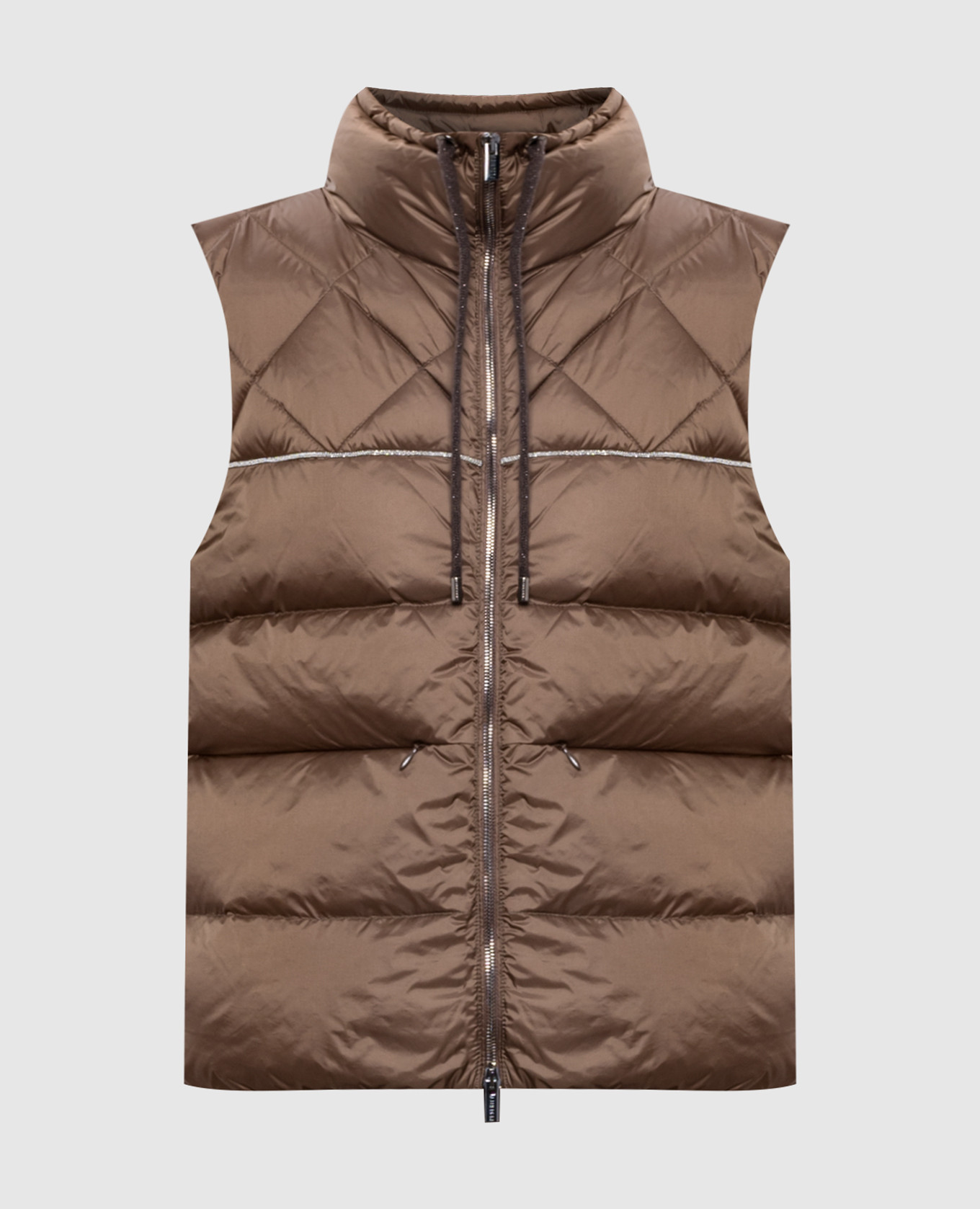 

Brown down vest with monil chain Peserico