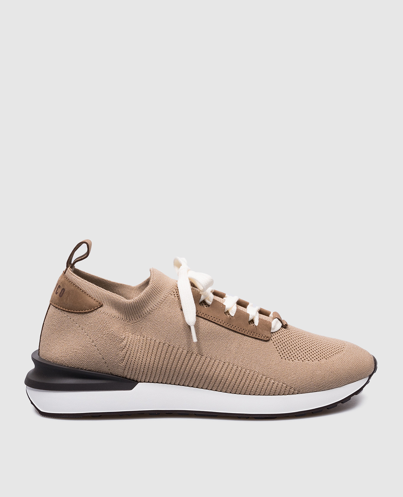 Brown combination sneakers with logo peserico