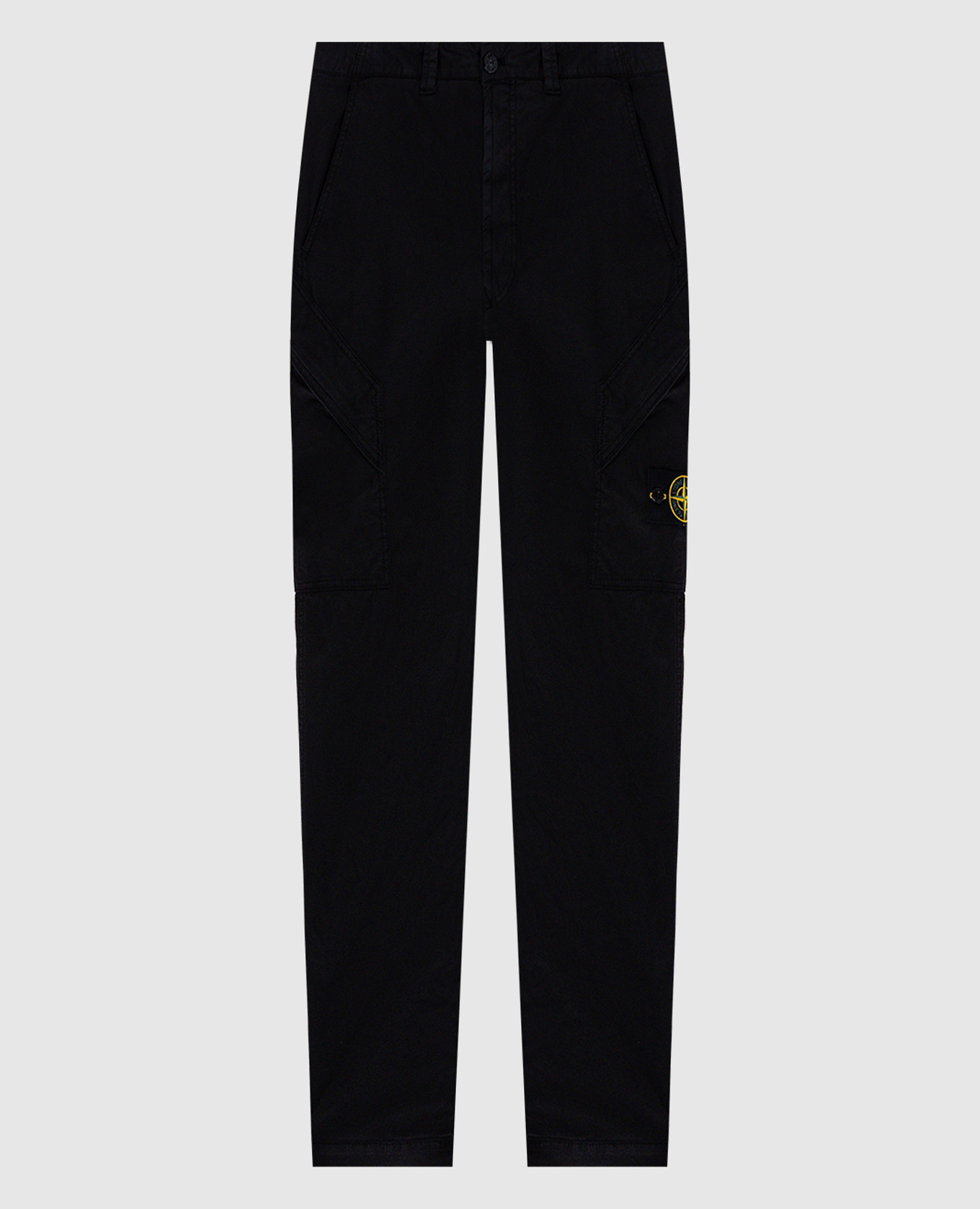 Black cargo pants with logo Stone Island