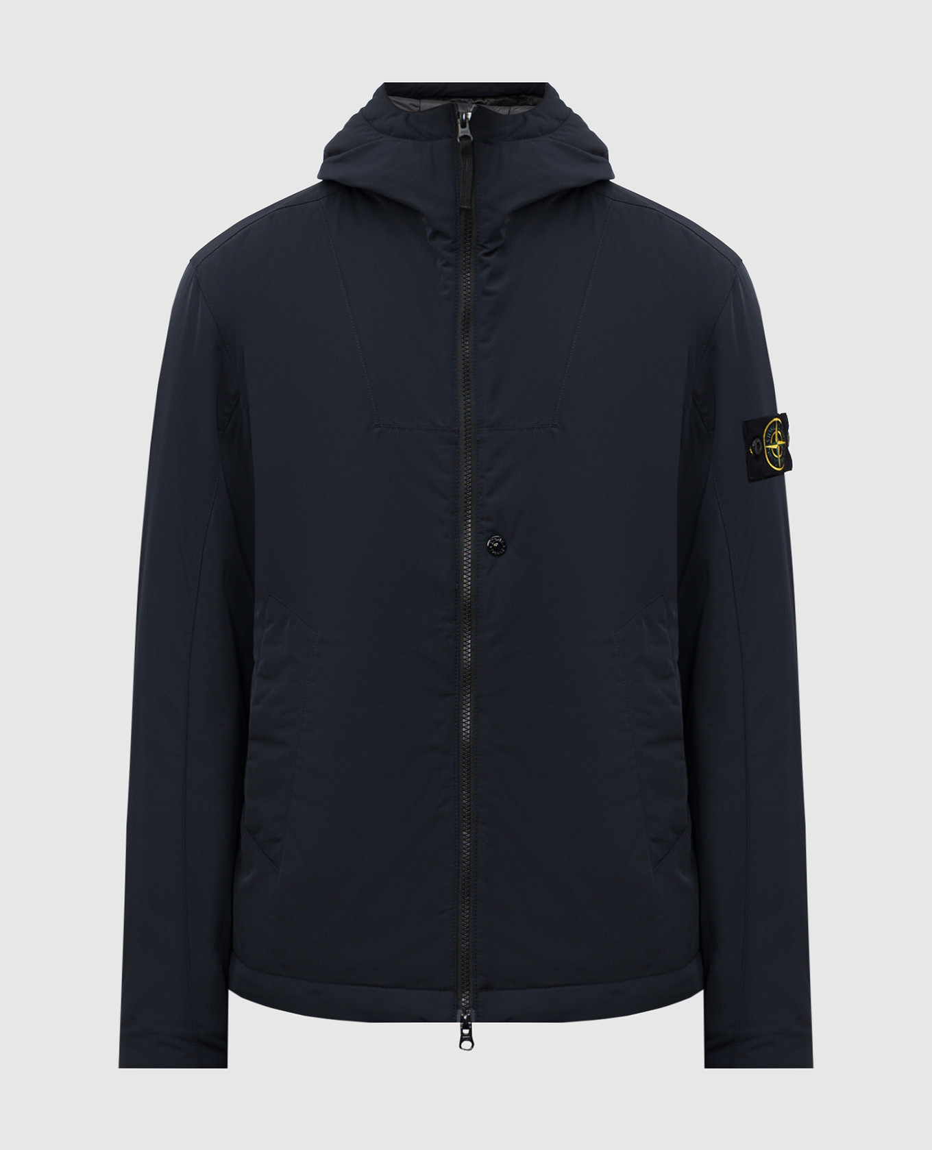 Blue straight-cut jacket with logo Stone Island