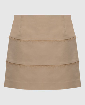 Brunello Cucinelli Beige mini skirt with fringe M0W12G2022