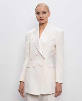 Givenchy Beige double-breasted wool jacket with accent shoulders BW30KS15YR