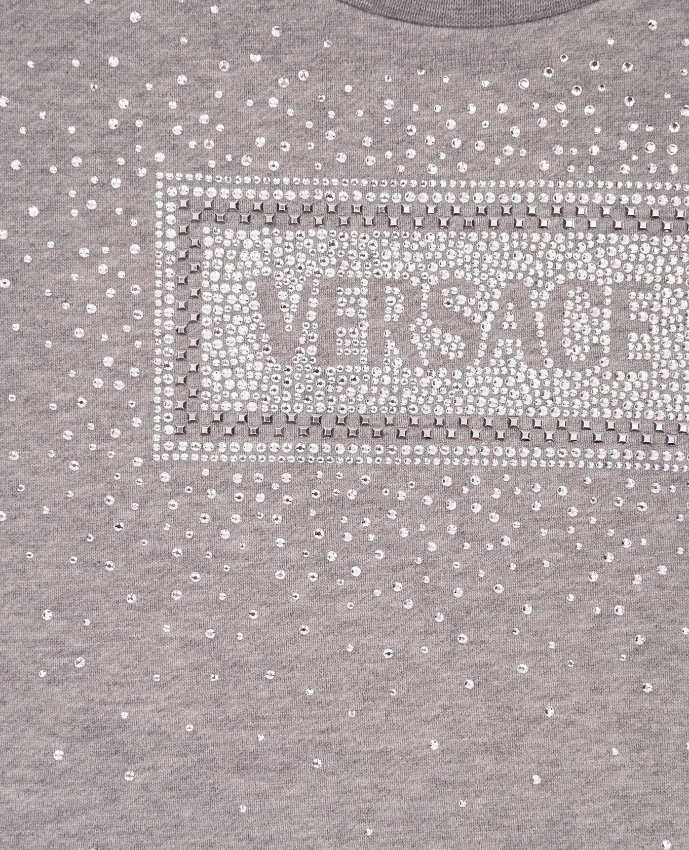 Children's gray melange sweatshirt with crystals Versace 3