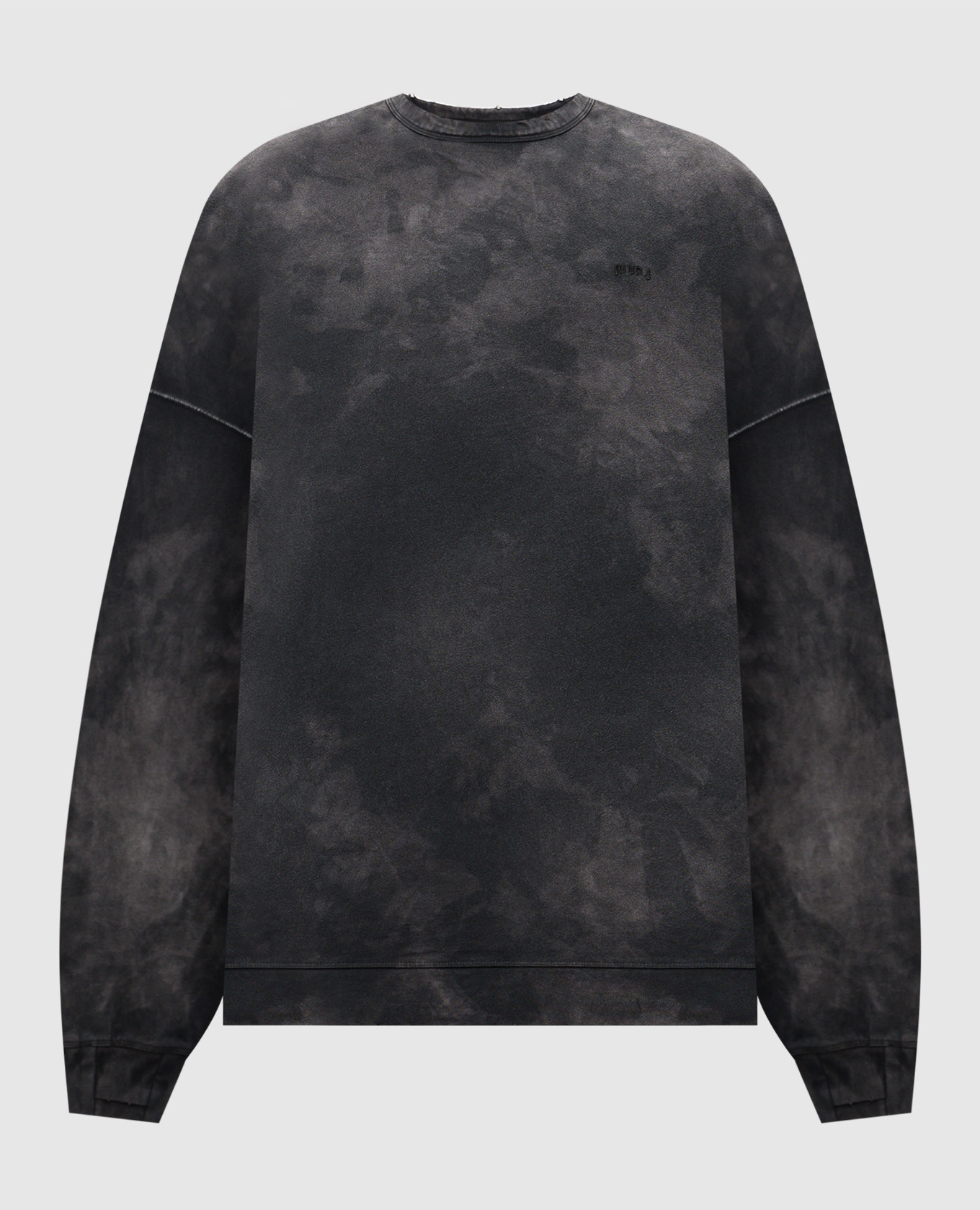 

Grey long-sleeve shirt with slits and embroidered logo Juun.j