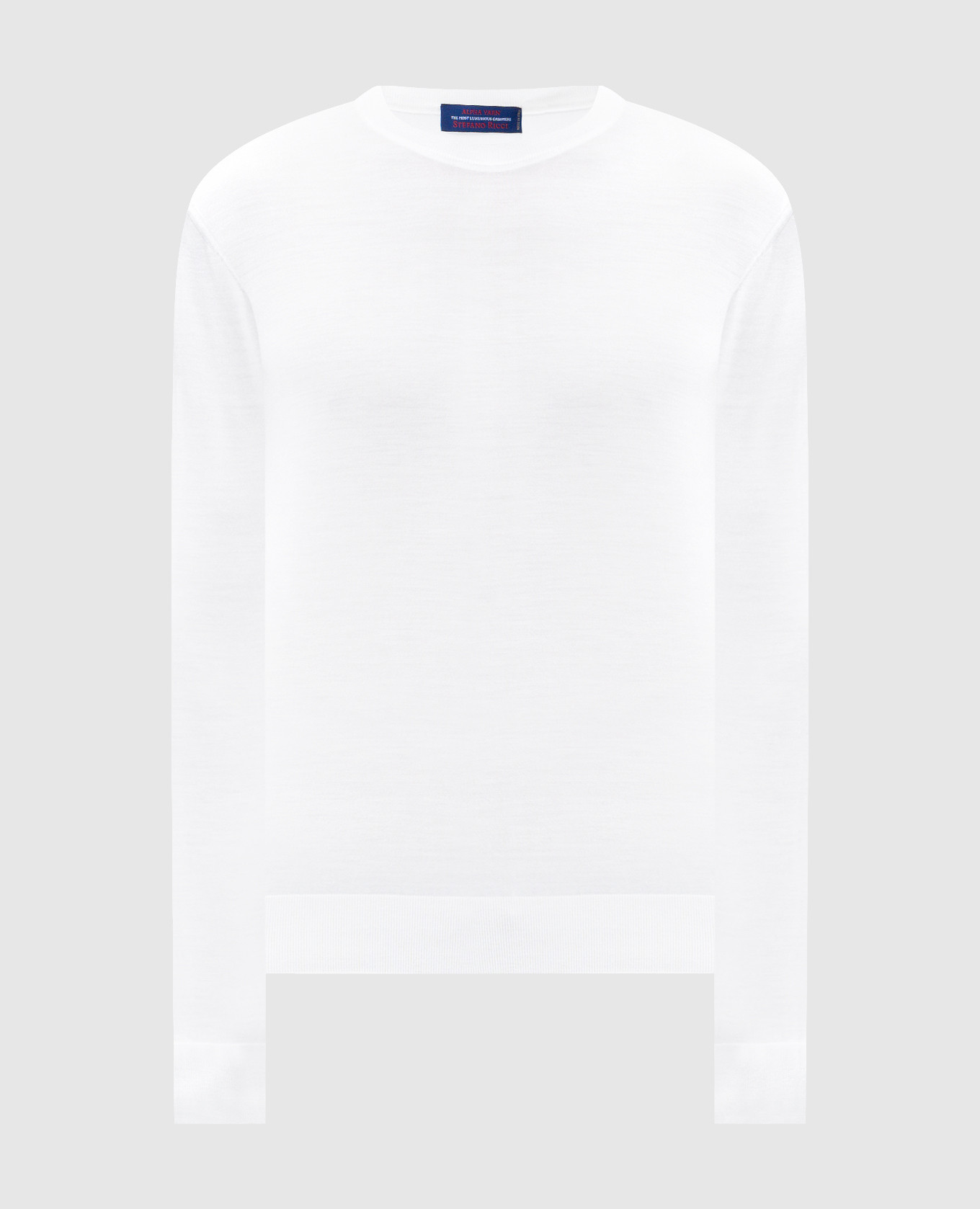 

White wool, cashmere and silk jumper with metal emblem Stefano Ricci