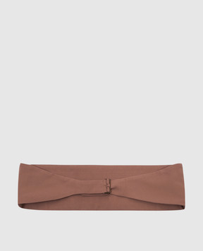Brunello Cucinelli Brown silk cummerbund with monil chain MA901C121
