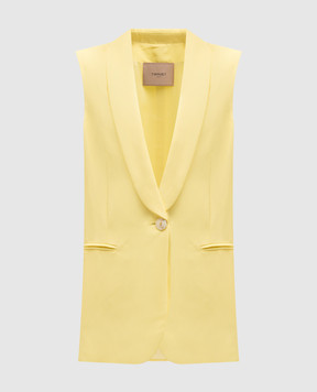 Twinset Yellow vest with linen 241TT2102