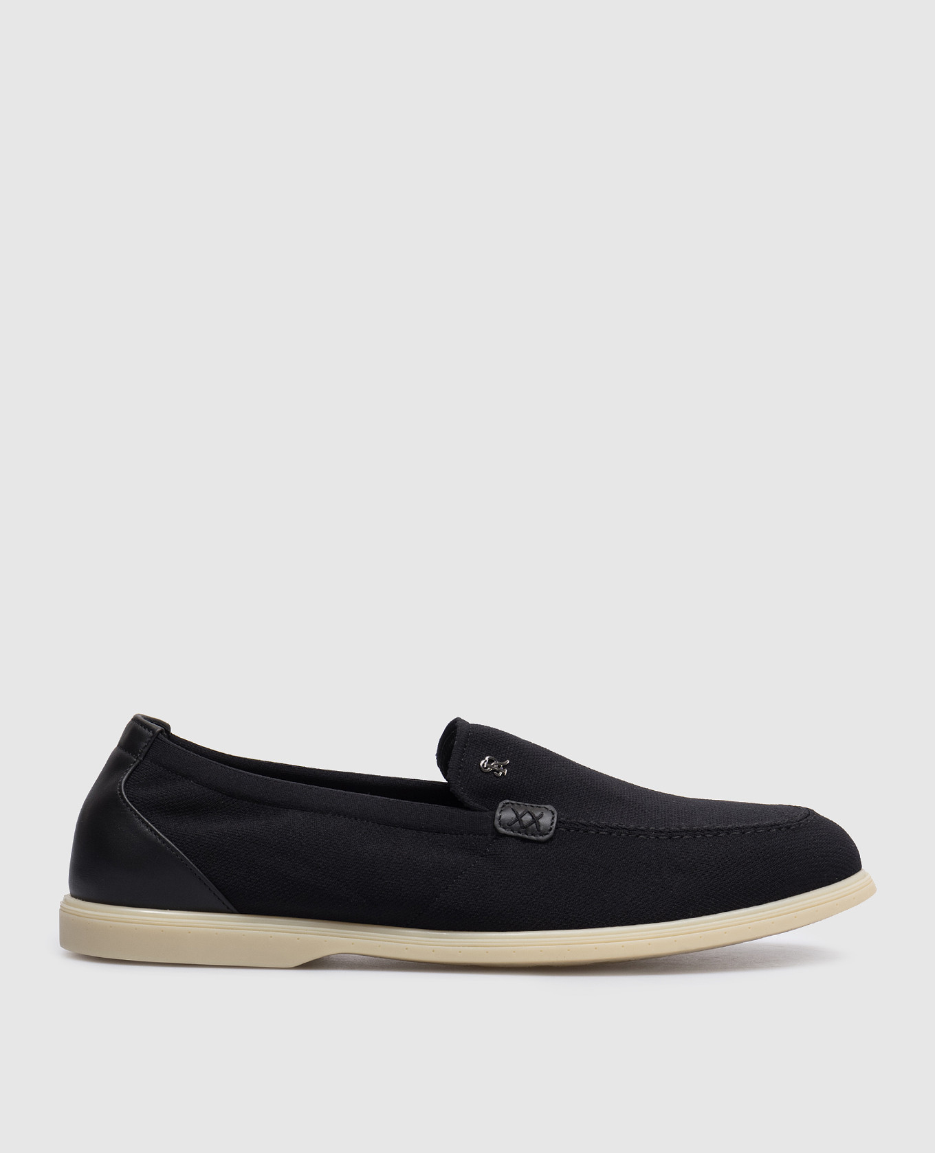 

Black slippers with leather inserts Stefano Ricci