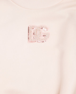 Dolce&Gabbana Children's pink dress with monogram L5JDAPG7PKQ812+