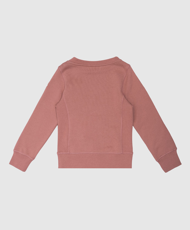 Baby pink sweatshirt with crystal logo emblem Moncler ENFANT 2