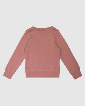 Moncler ENFANT Baby pink sweatshirt with crystal logo emblem J29548G00021899PS6