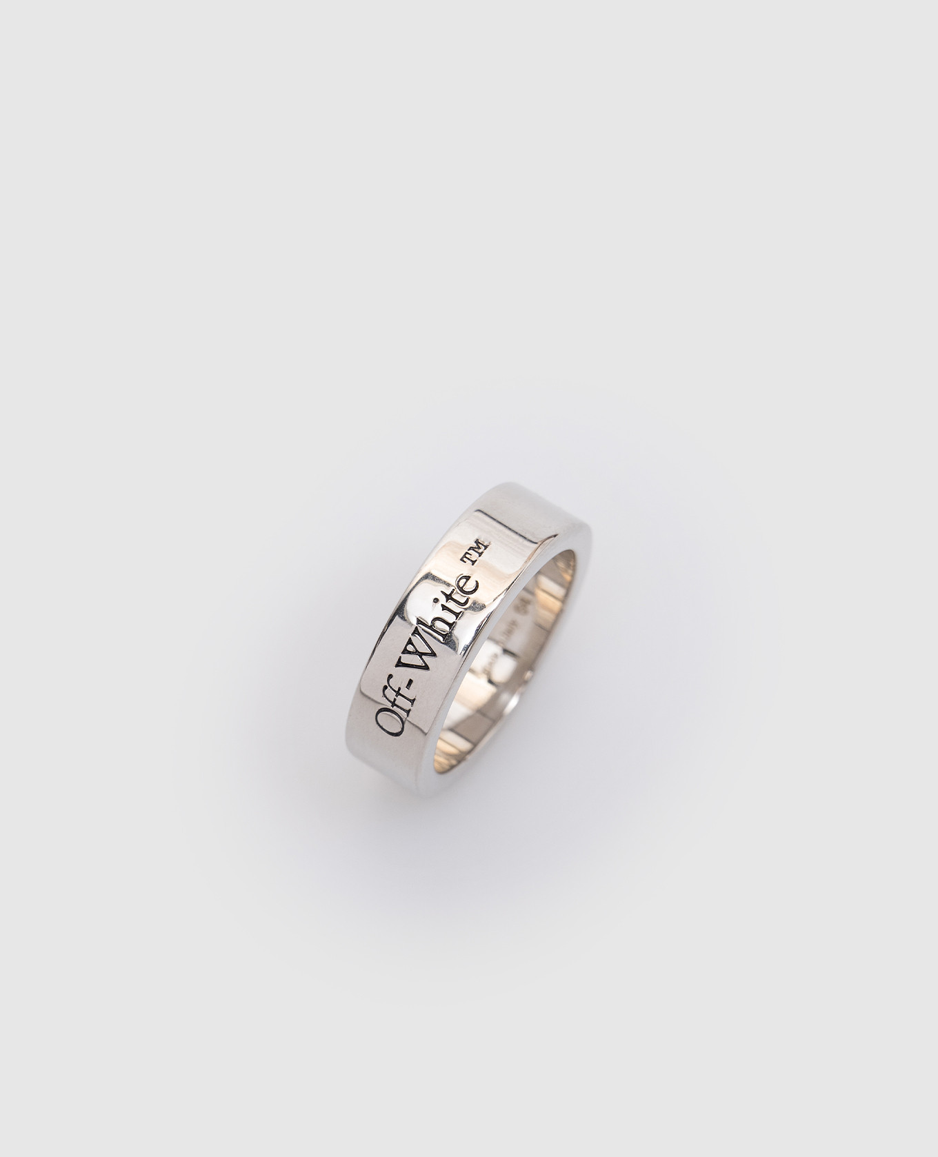 

Silver ring with logo engraving Off-White