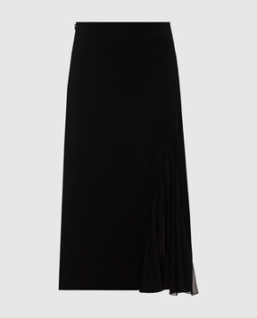 Lanvin Black midi skirt with drape RWST417T3504
