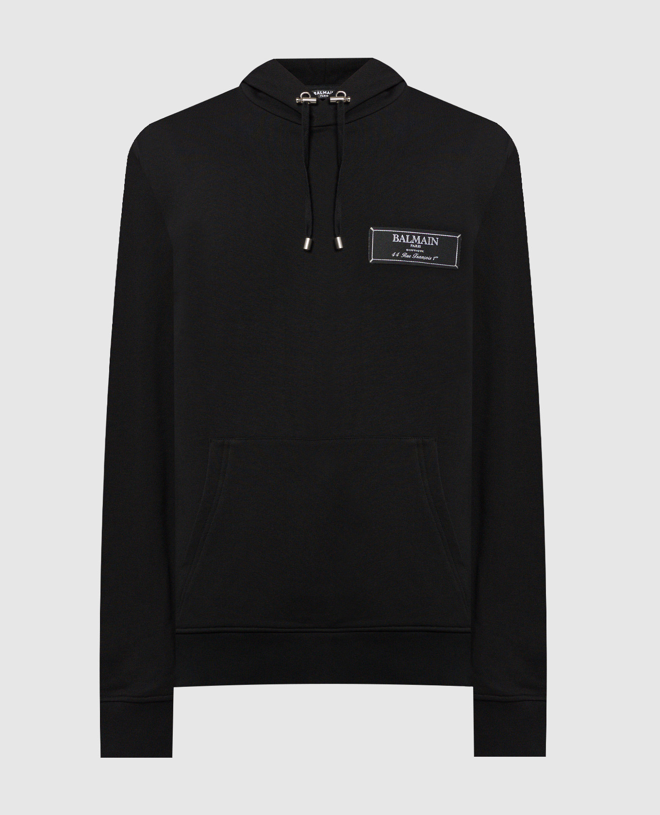 

Black hoodie with logo patch Balmain